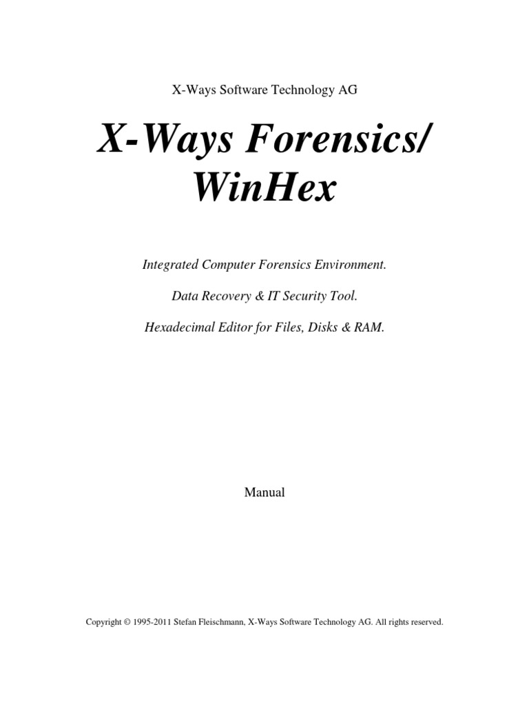 Manual XWays Forensic PDF Computer Forensics Computer File