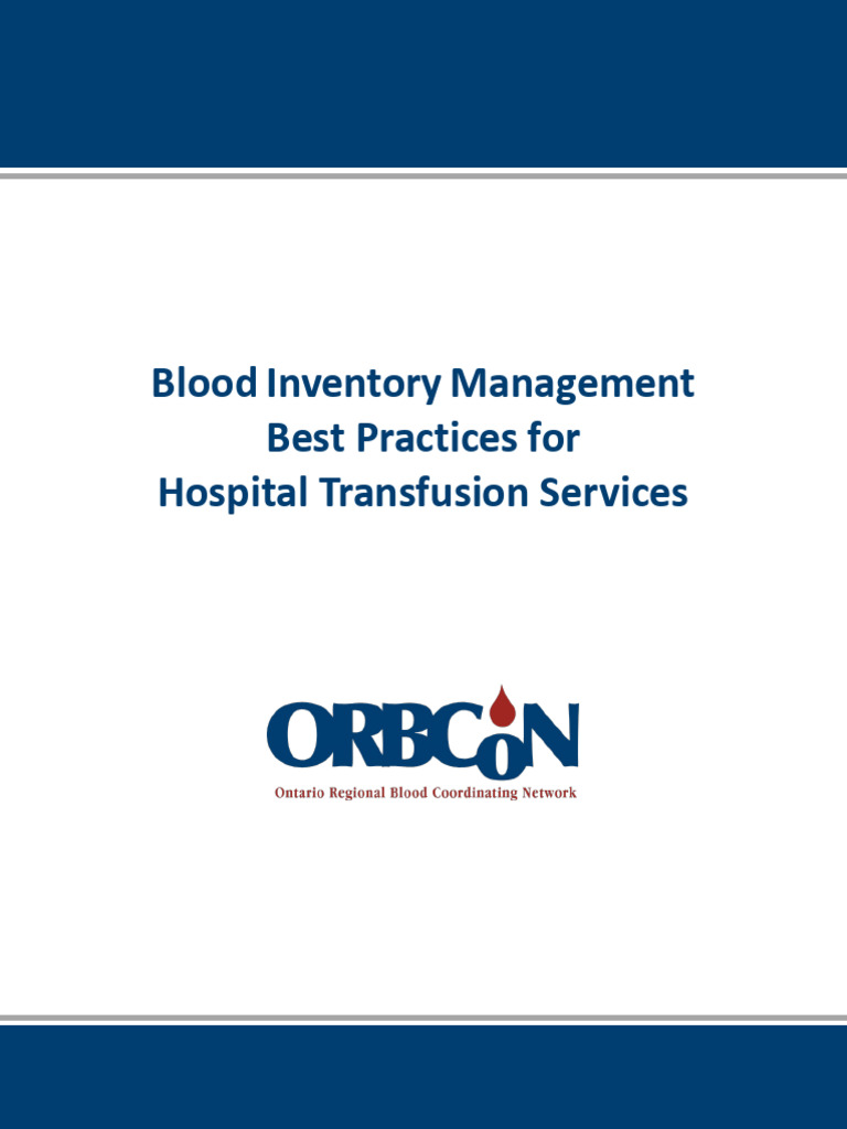 InventoryManagementToolkit_02Oct2020final | PDF | Blood Transfusion ...