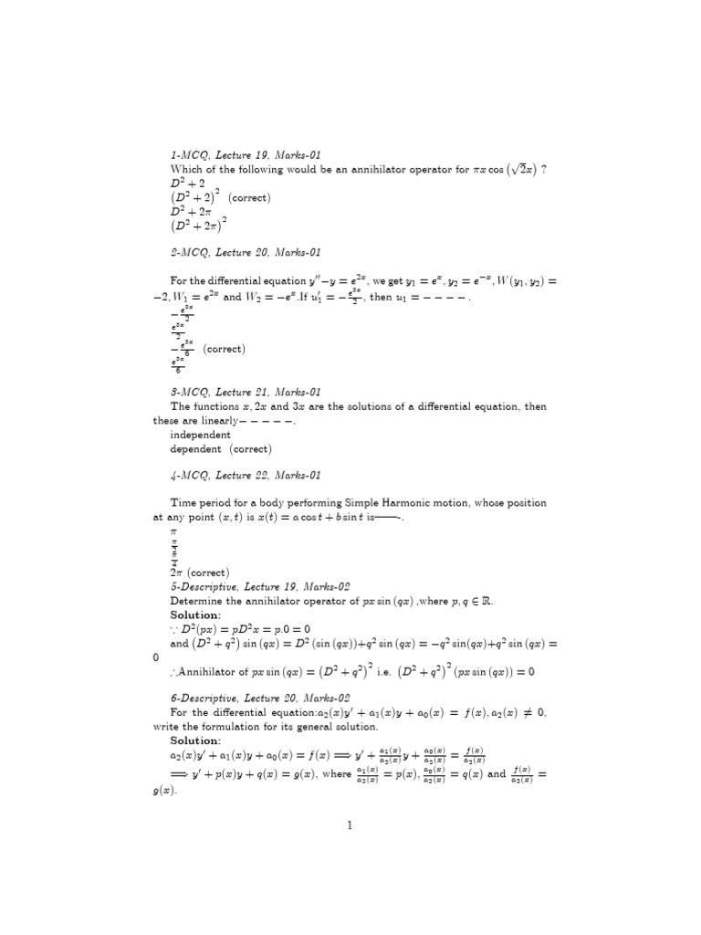 Practice Questions (19-22) | PDF | Mathematical Objects | Mathematical ...