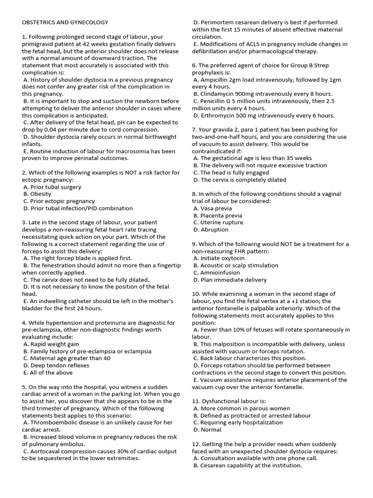 Obstetrics And Gynecology Pdf Childbirth Pregnancy