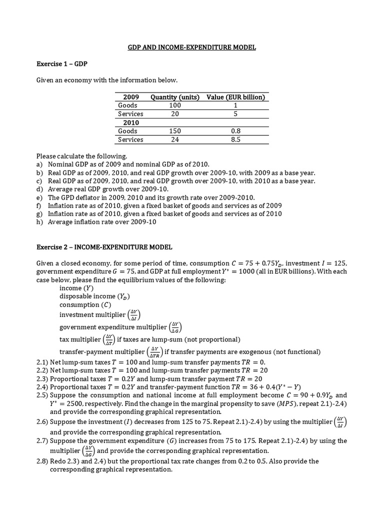 1 GDP and IE model - text | PDF | Gross Domestic Product | Multiplier ...