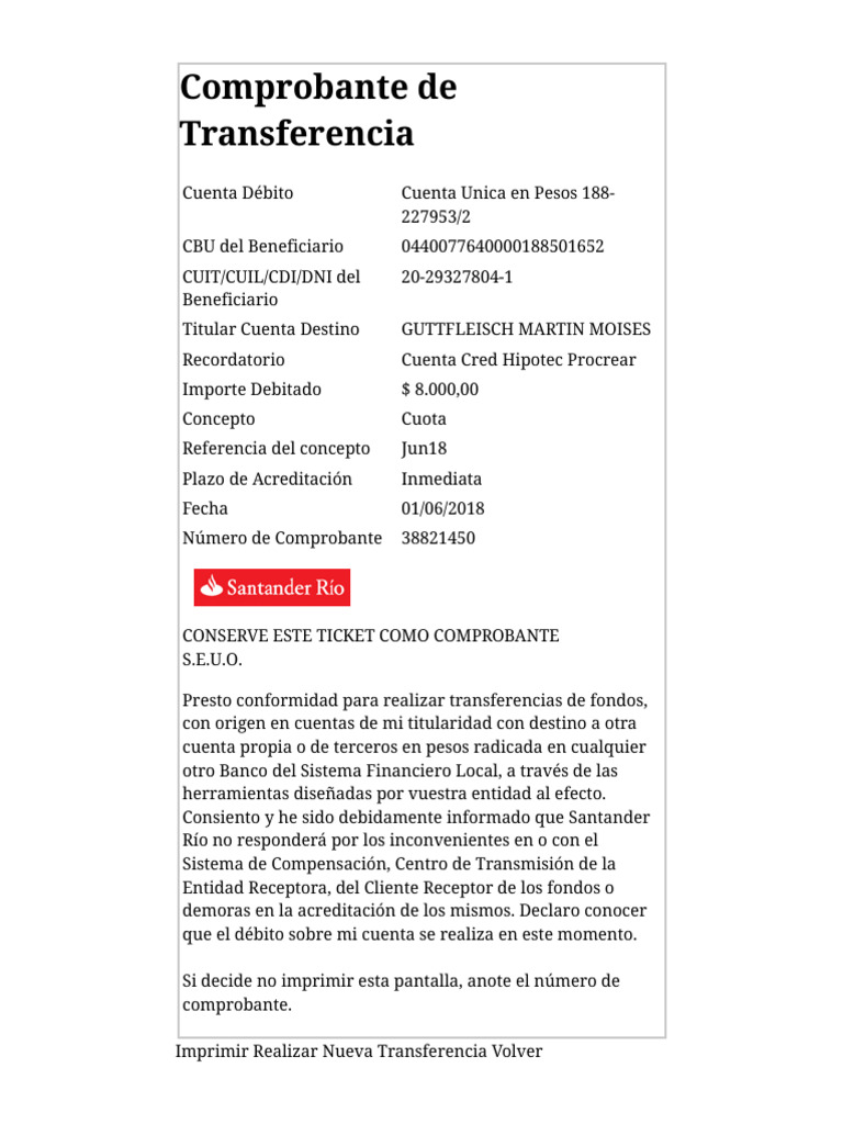Comprobante de Transferencia Bancaria | PDF