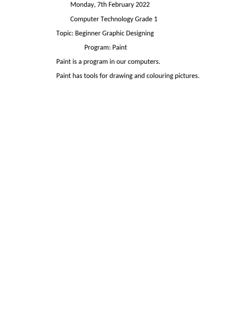 Beginner Graphic Design with Paint | PDF