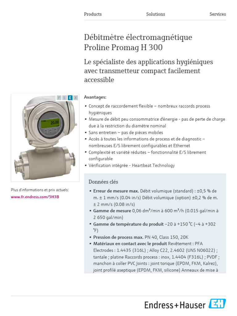 Débitmètre Promag H 300 Endress+Hauser | PDF