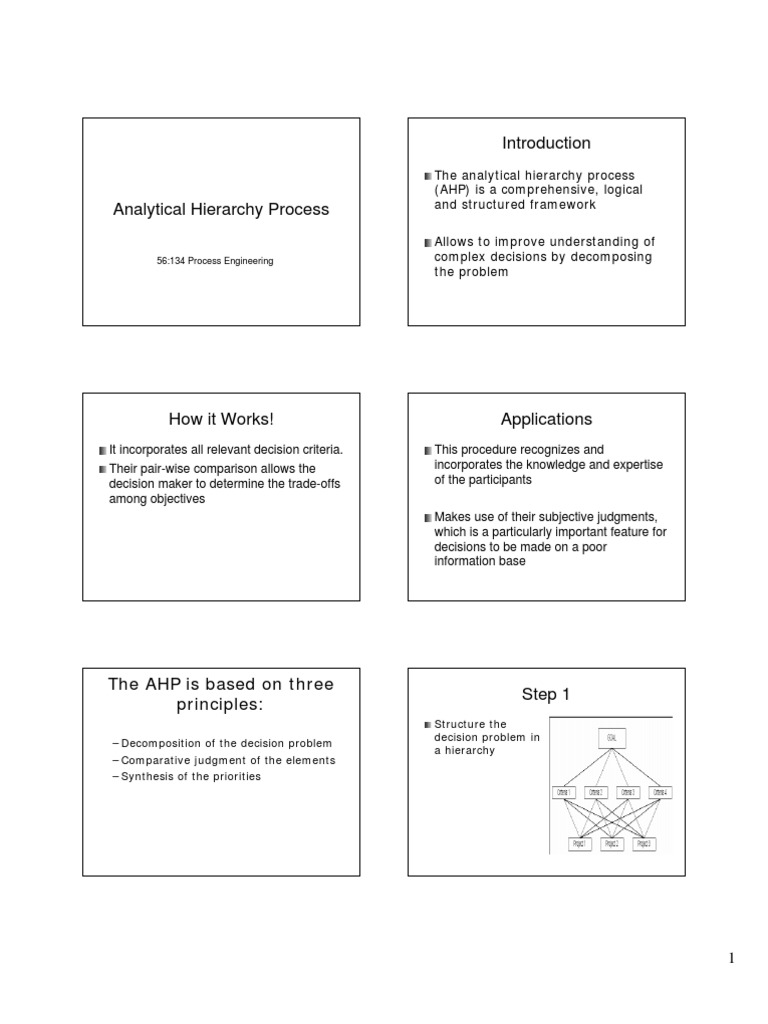 Understanding the Analytical Hierarchy Process | PDF