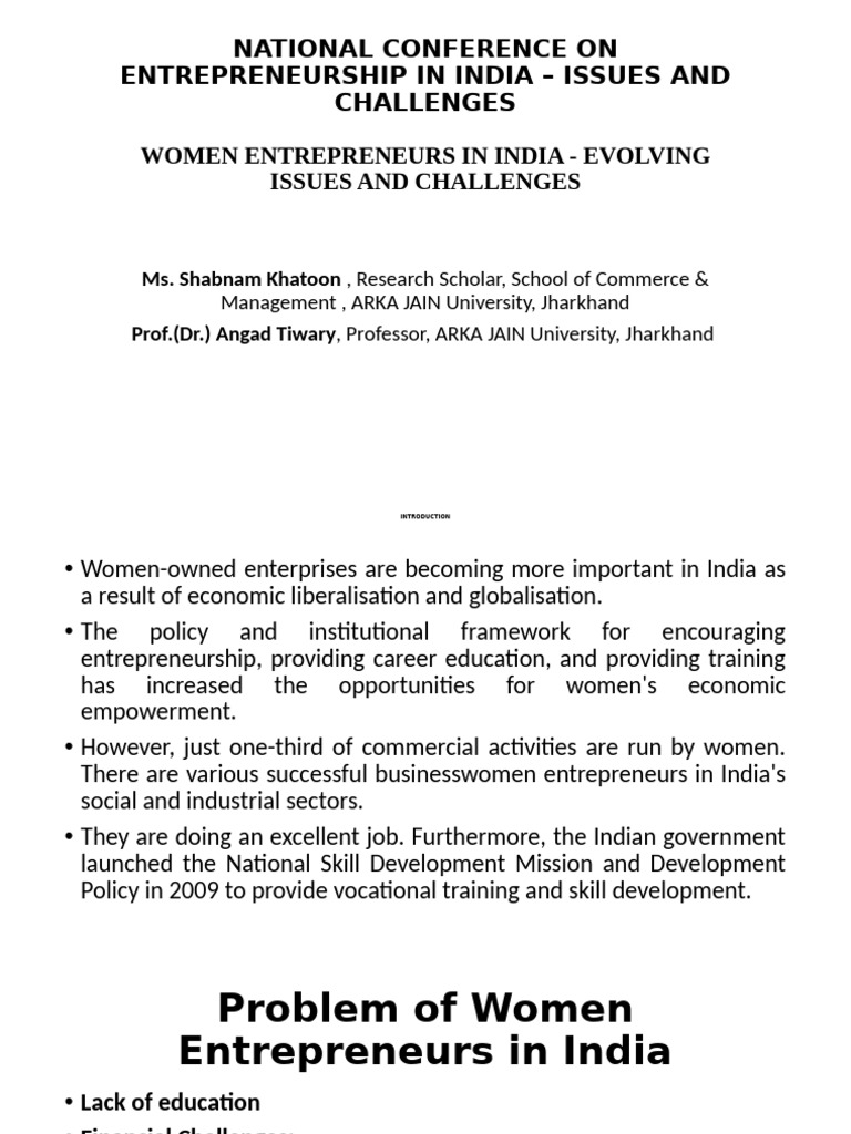 Women Entrepreneurs in India Xite Jamshedpur 18.8.23 | PDF | Small And ...