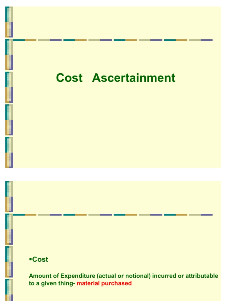 Cost Ascertainment PDF Cost Of Goods Sold Cost