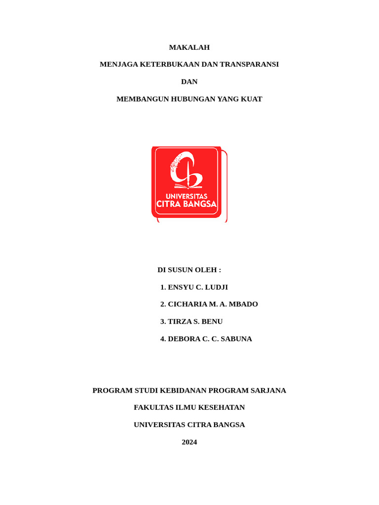 Keterbukaan dan Transparansi dalam Kebidanan | PDF
