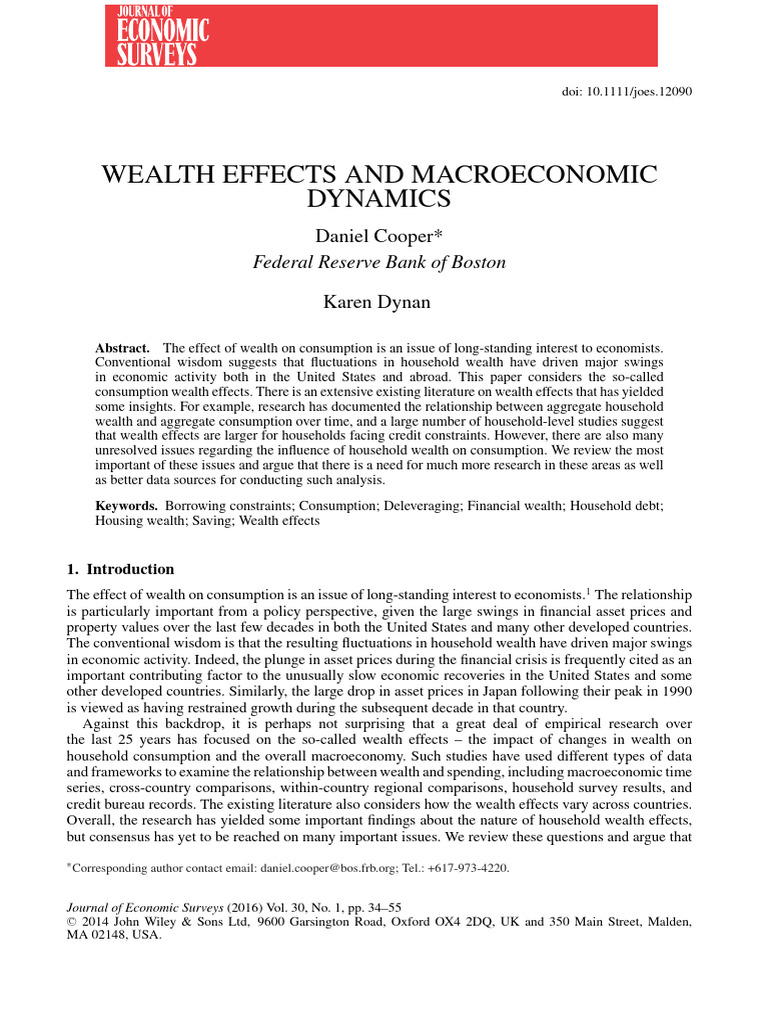 Wealth Effects on Consumption Dynamics | PDF | Consumption (Economics ...