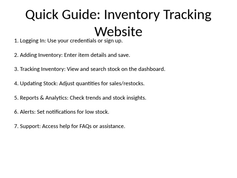 Inventory Tracking Quick Guide | PDF