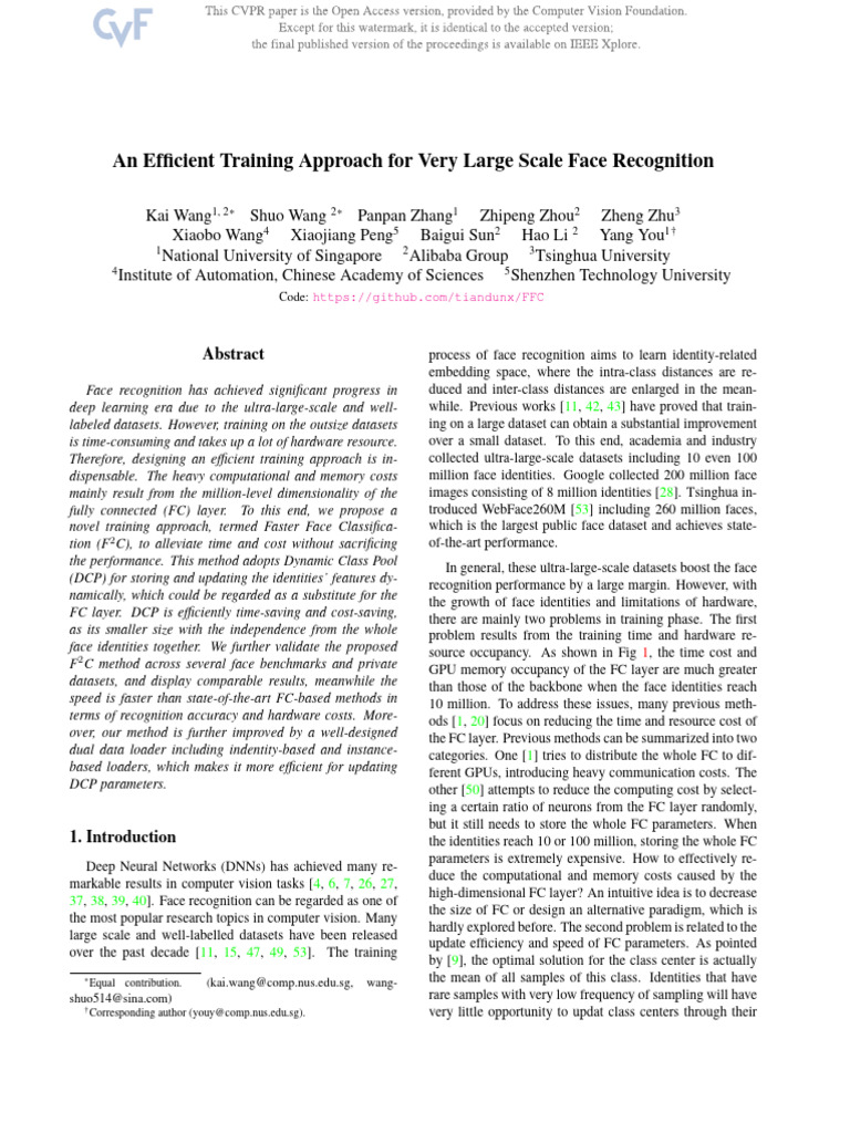 Efficient Training for Large-Scale Face Recognition | PDF | Deep ...