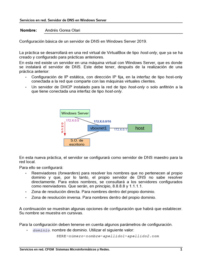 44-DNS-config Basica Windows Server | PDF | sistema de nombres de ...