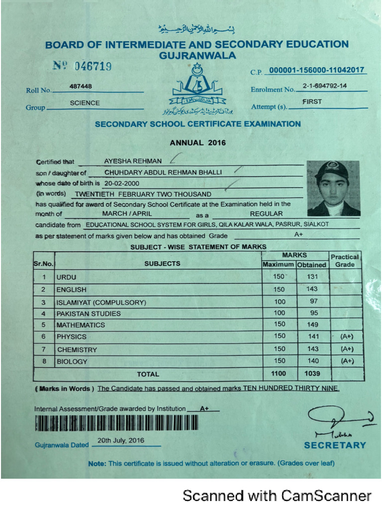 Matric | PDF