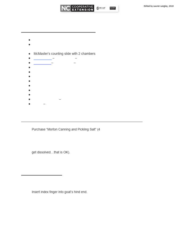 Modified McMaster Fecal Egg Counting Guide | PDF