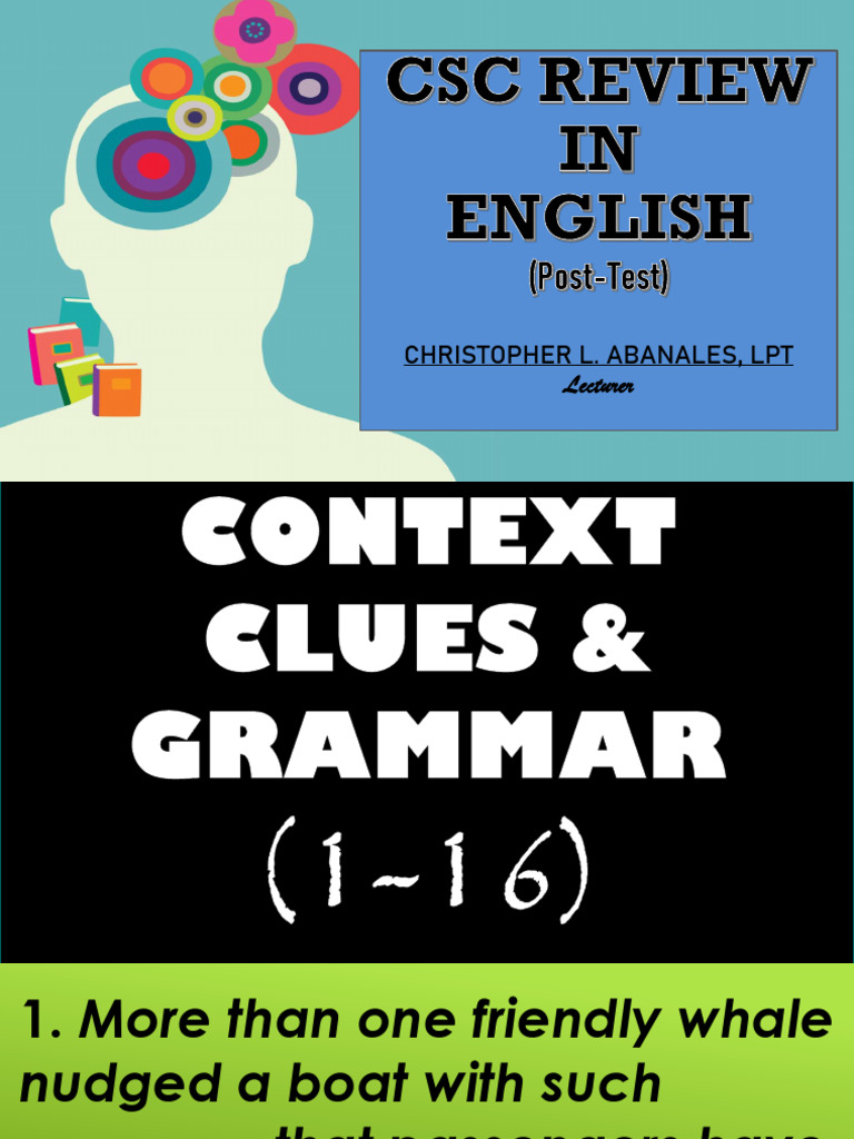 Post Test CS Review in English | PDF