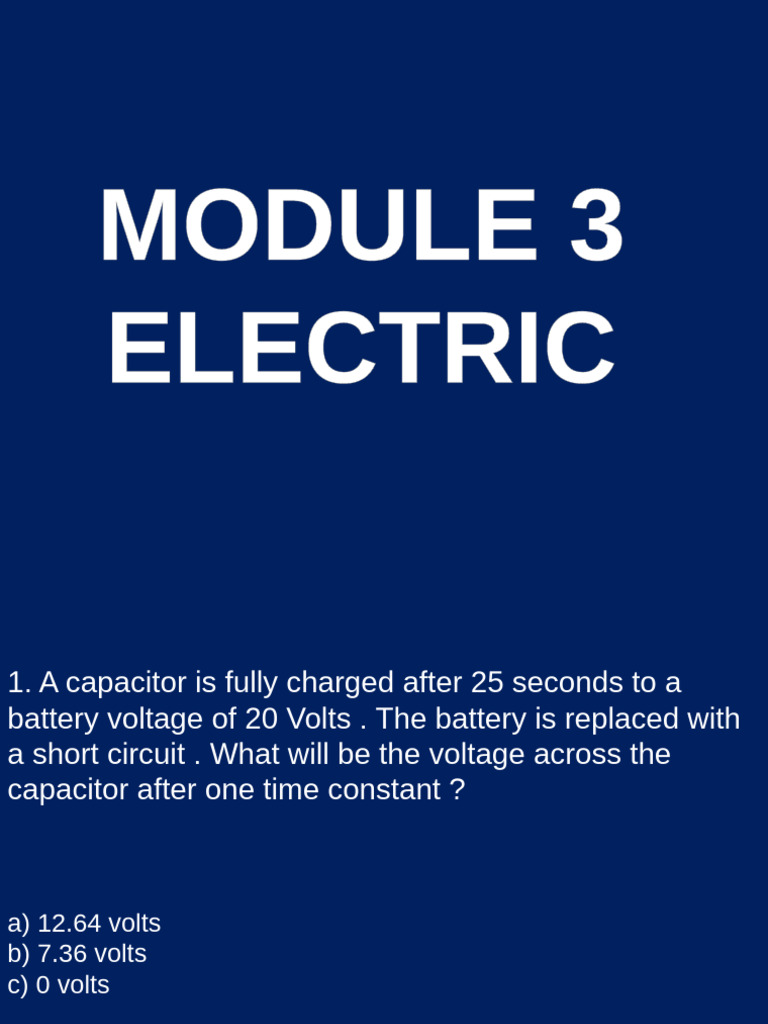 Electrical Engineering Quiz Questions | PDF | Inductor | Inductance