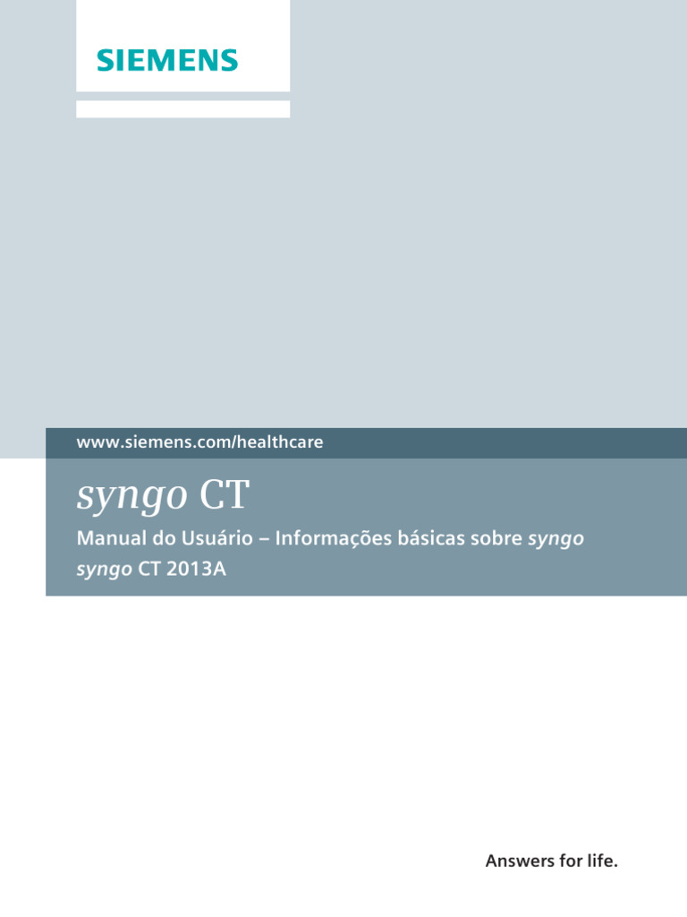 Manual do Usuário syngo CT 2013A | PDF | Armazenamento de dados de ...