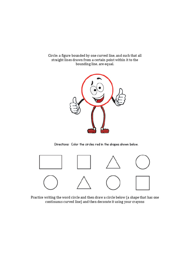Nursery Class Logic Shapes Lesson Notes | PDF | Shape | Circle
