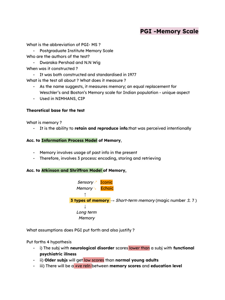 PGI Memory Scale Overview and Insights | PDF | Memory | Validity ...