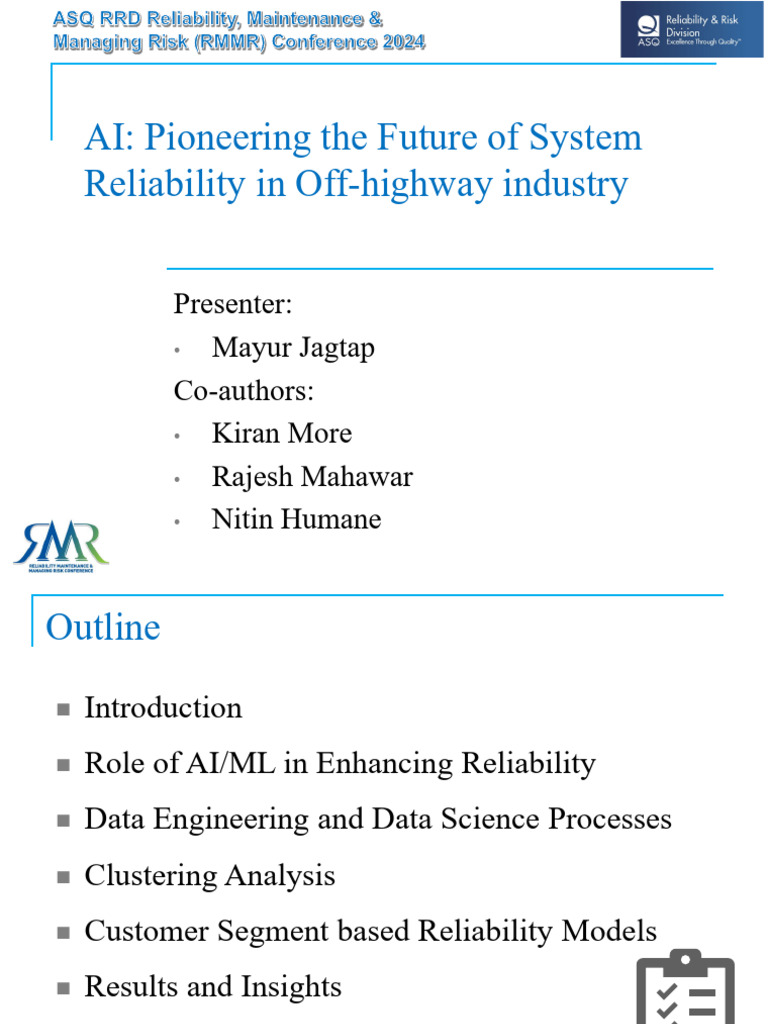 AI-Driven Reliability in Off-Highway Industry | PDF | Cluster Analysis ...
