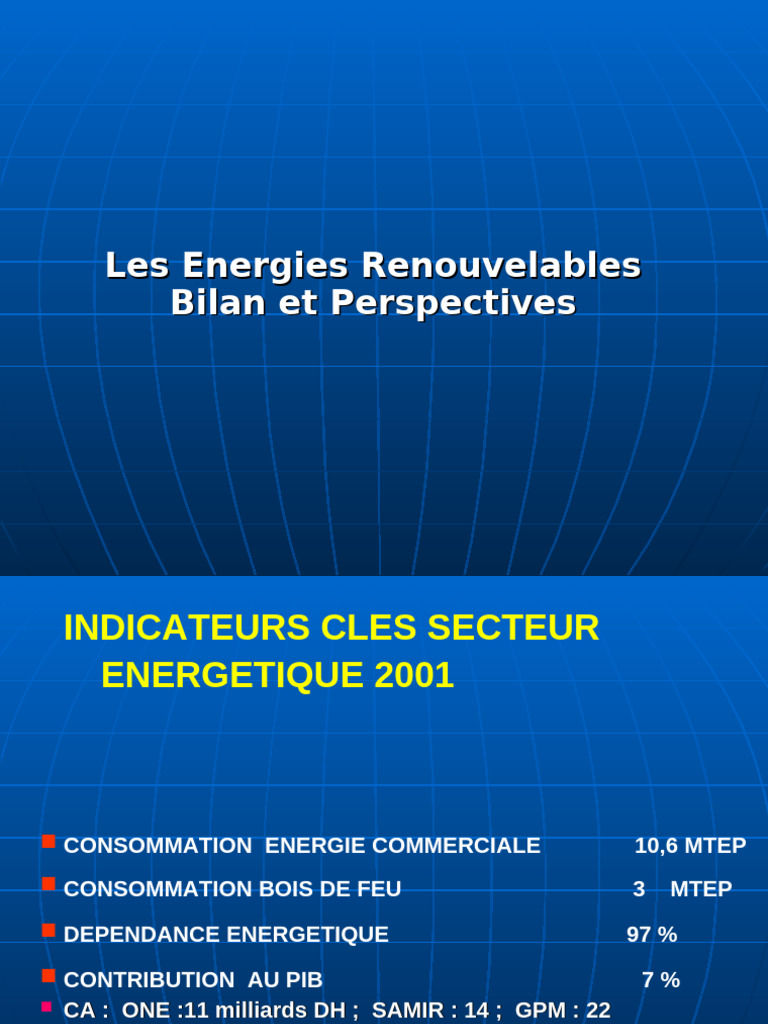 Bilan et Perspectives des ENR au Maroc | PDF | Énergie renouvelable ...