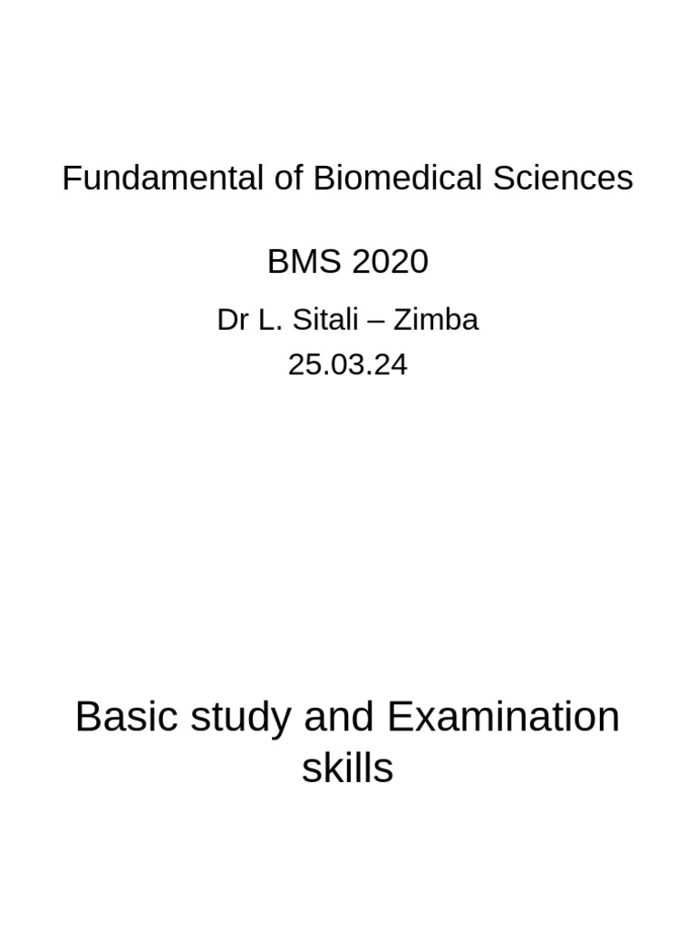 Bms 2020 Study Skills 2024 | PDF | Educational Assessment | Study Skills