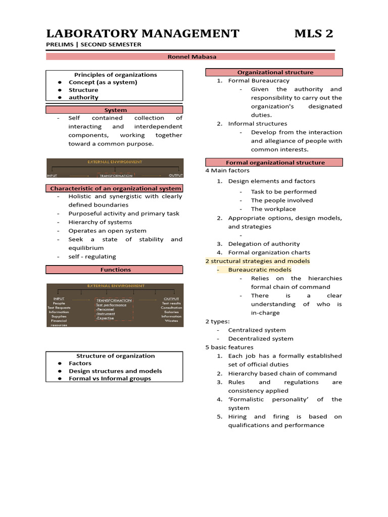 Principles of Organization, Staffing and Scheduling | PDF | System ...