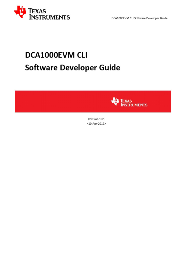 DCA1000EVM CLI Developer Guide | PDF | Command Line Interface ...