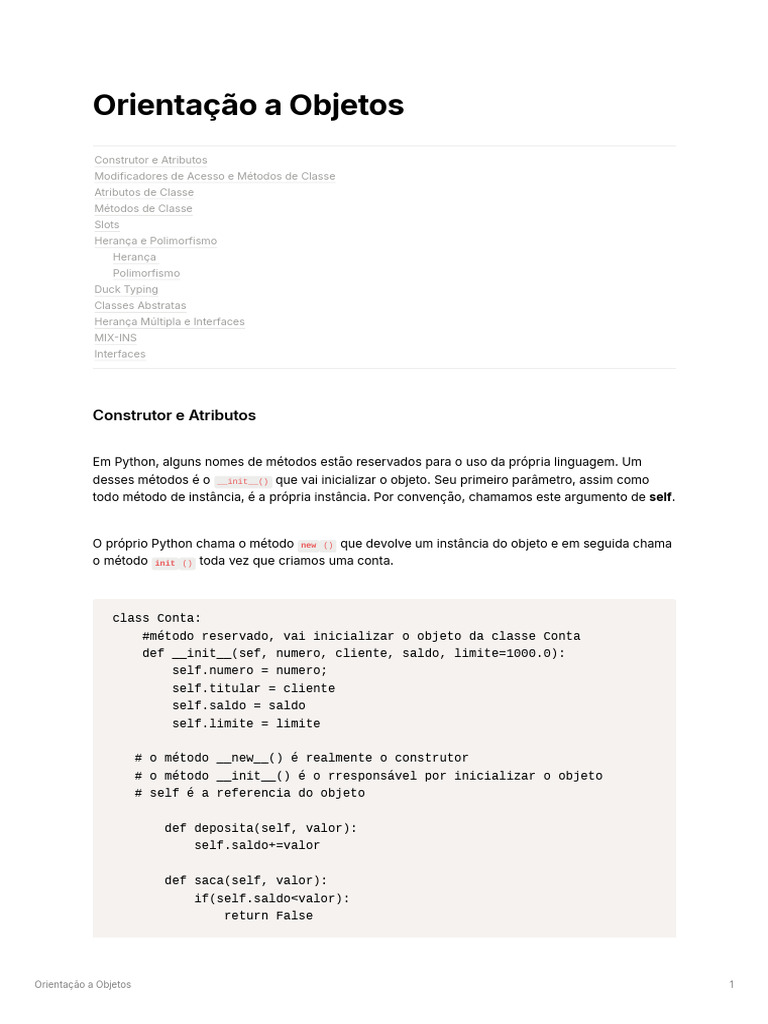 Modificadores de Acesso em Python | PDF | Classe (programação de ...