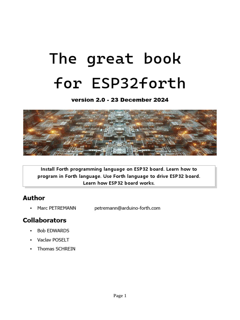 The Great Book For ESP32forth V 2.0 | PDF | Assembly