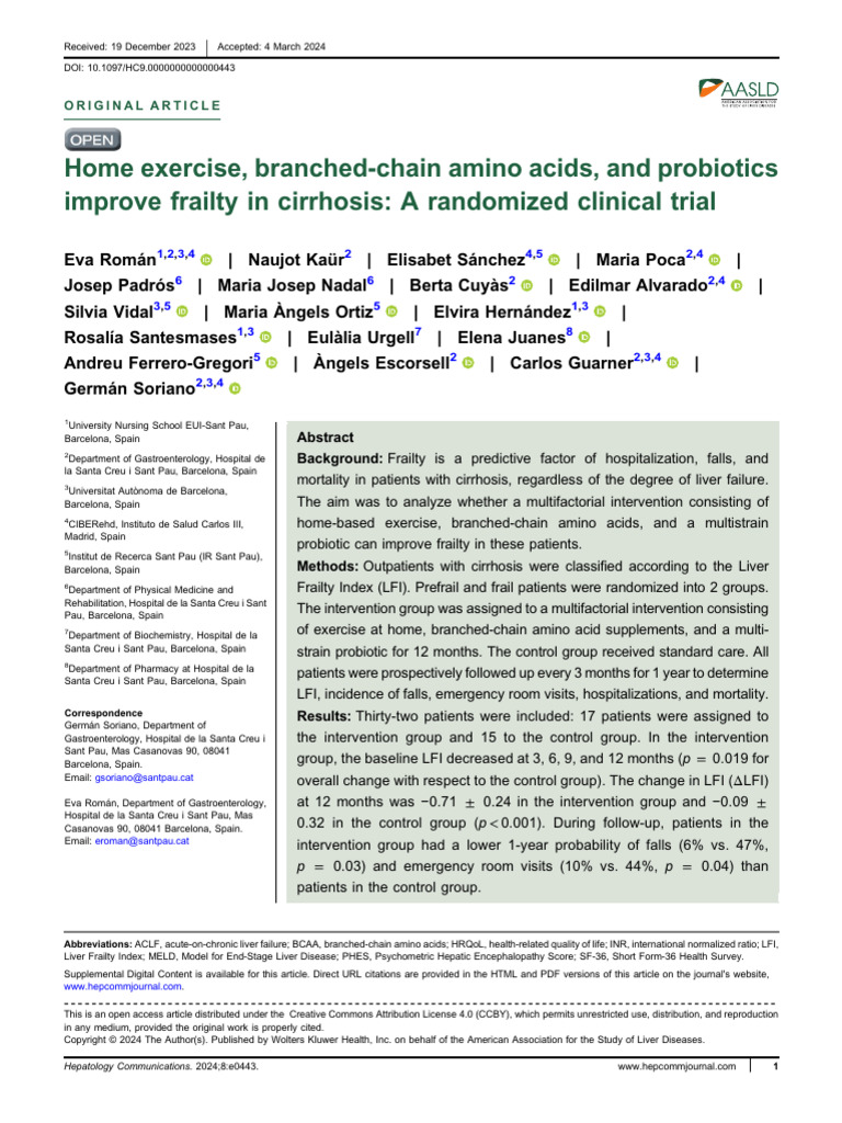 Home Exercise, Branched Chain Amino Acids, And.18 | PDF | Clinical ...