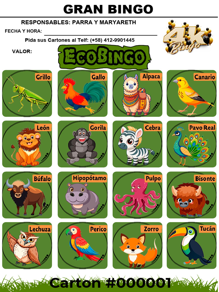 Cartones Eco Bingo 1 Al 2000 (1) | PDF | Juegos de azar | Juegos de azar