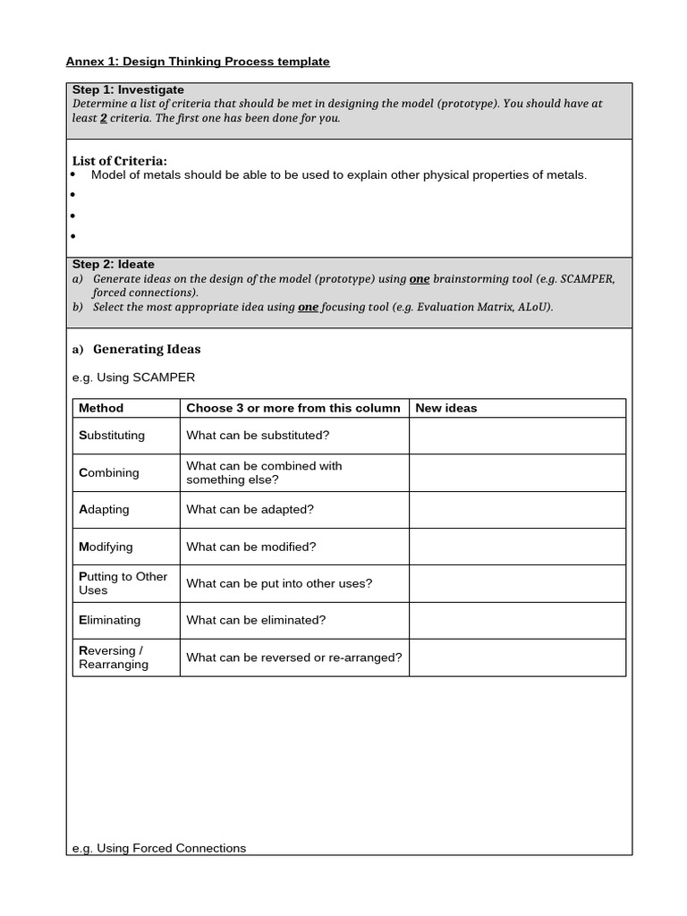 Design Thinking Process Template | PDF