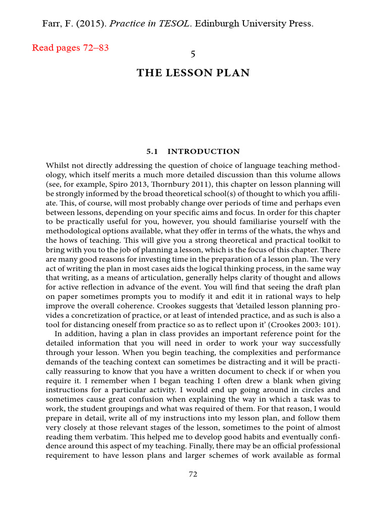 Essentials of Effective Lesson Planning | PDF | Pedagogy | Learning