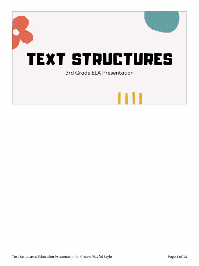 Text Structures Education Presentation in Cream Playful Style ...
