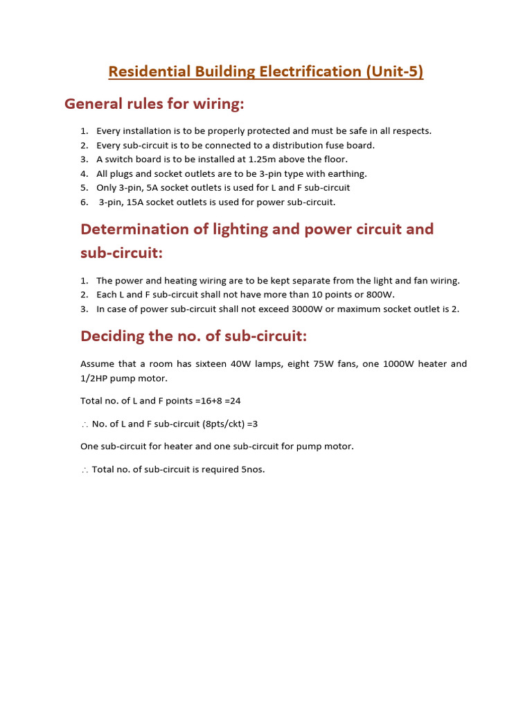 BE Unit - 5 | PDF | Electrical Wiring | Fuse (Electrical)