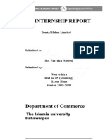 Bank Alfalah's Internship Report: Learning Practical Banking Processes