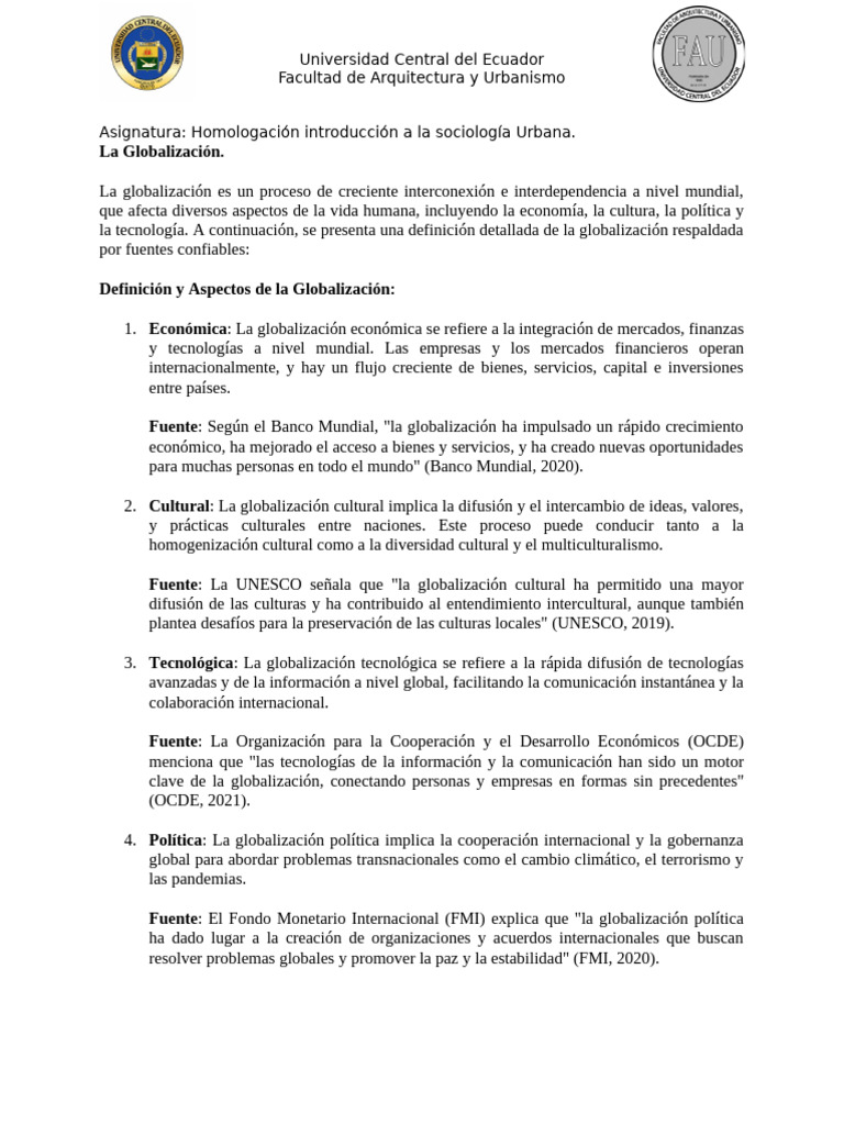 Impactos de la Globalización en Ecuador | PDF | Globalización | Ecuador