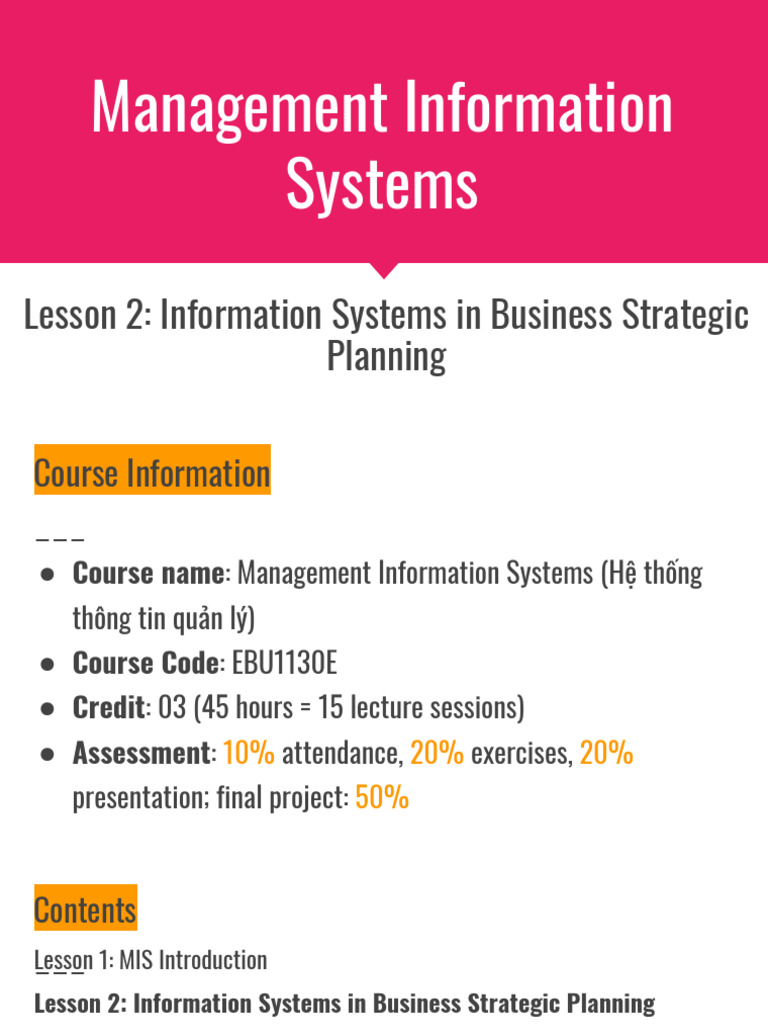 Business Strategic Planning with MIS | PDF | Strategic Management ...