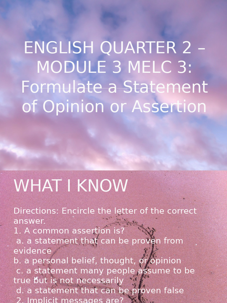 Quarter 2 - Module 3 | PDF | Evidence | Truth