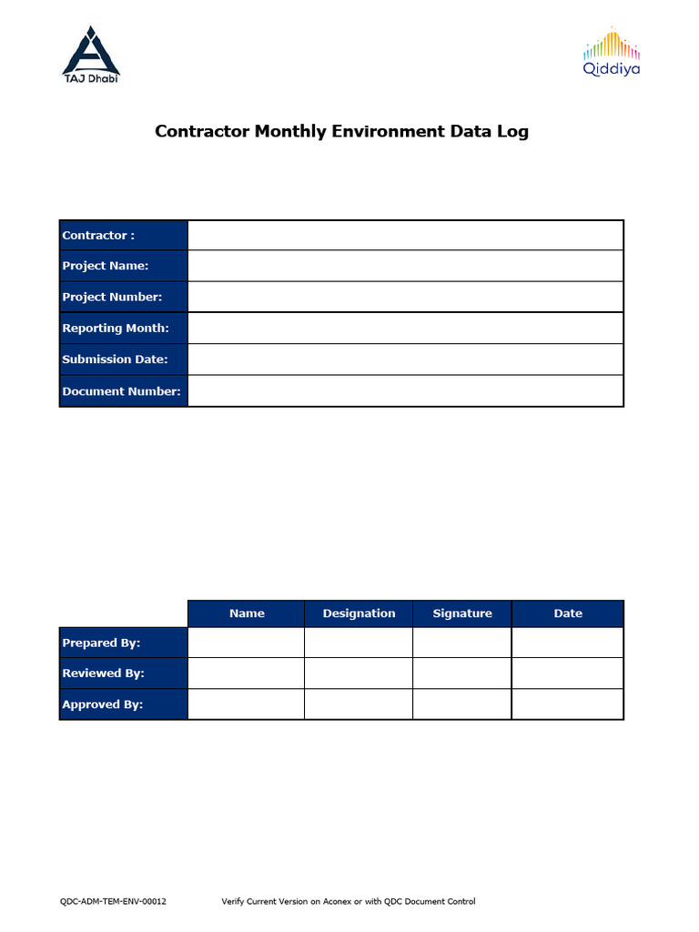 Contractor Monthly Environmental Log | PDF | Waste | Recycling