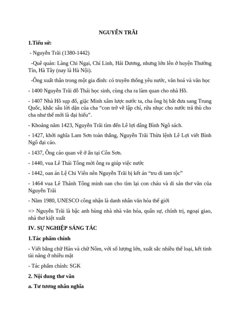 NGUYỄN TRÃI | PDF
