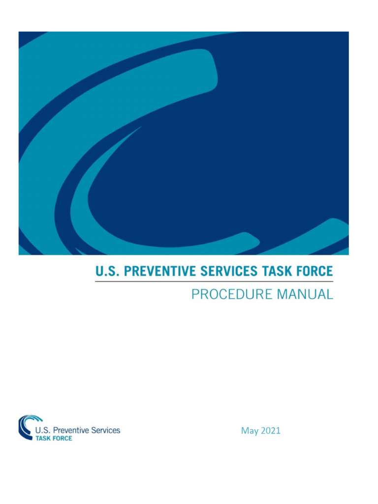 USPSTF Procedure Manual Overview | PDF | Evidence Based Medicine ...