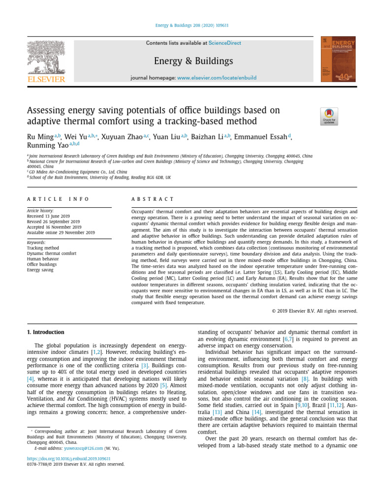 Assessing Energy Saving Potentials of Office Buildings Based On ...