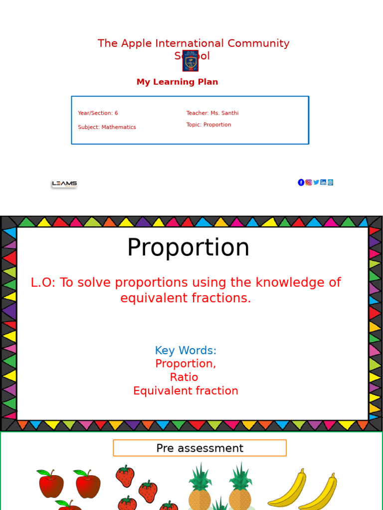 Week-3 Year 6 L3 Proportion | PDF | Ratio | Mathematics