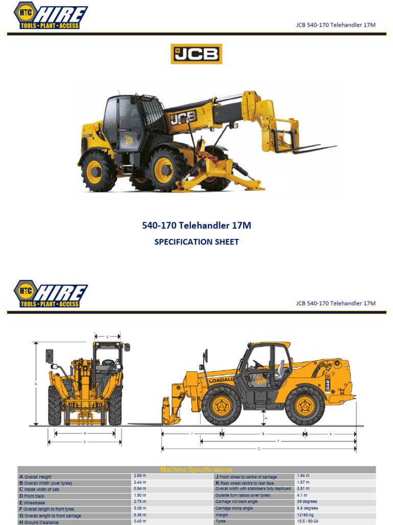 JCB-Telehandler-540-170-Manual-HTC | PDF | Brake | Truck
