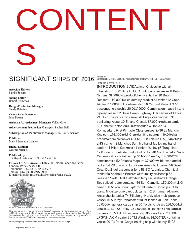Significant Ships 2016 | PDF | Ships | Natural Gas