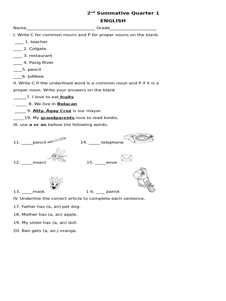 Quarter 1 2ND Summative Test Questionnaire | PDF