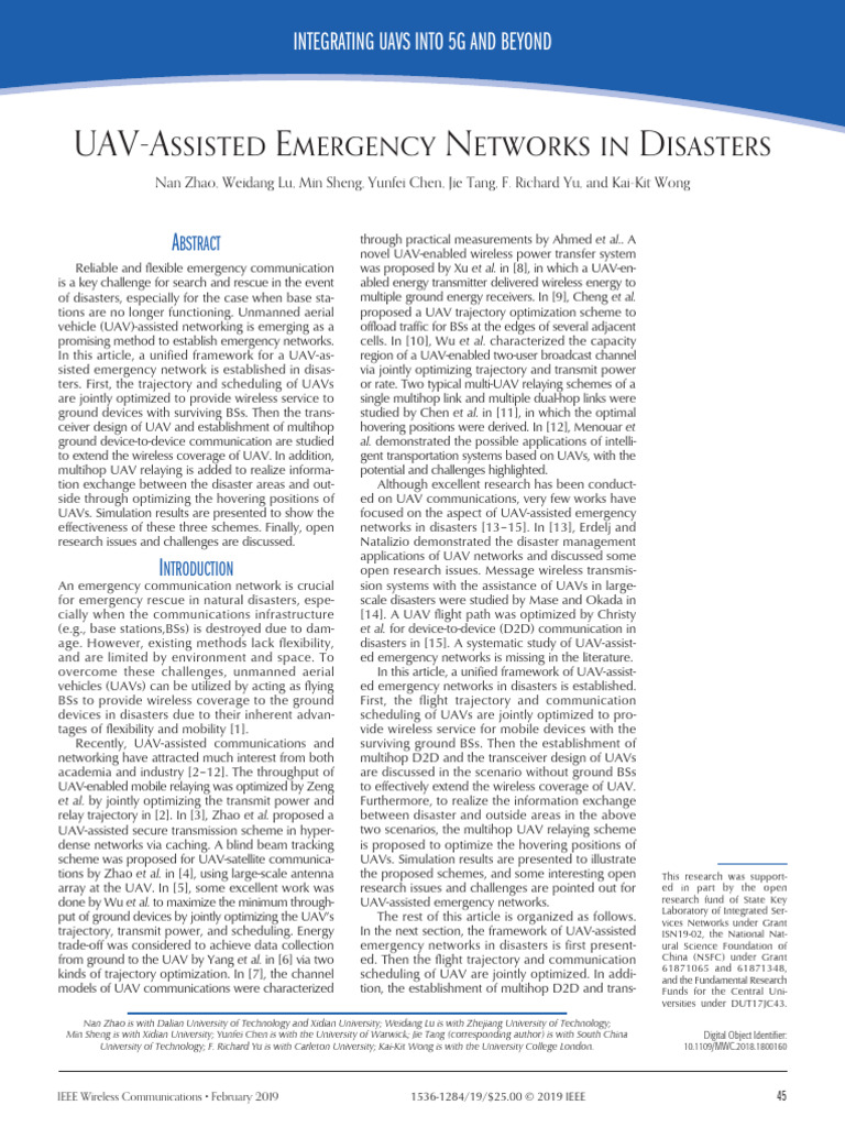 UAV Networks for Emergency Communication | PDF | Unmanned Aerial ...