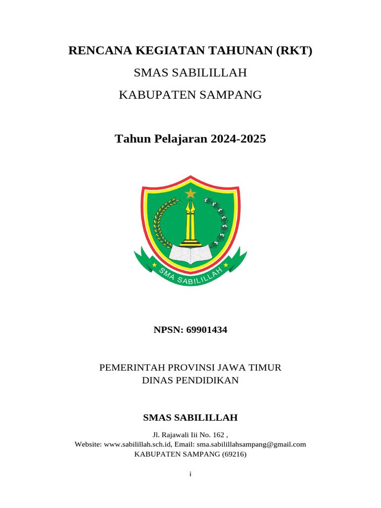RKT Sma Sabilillah T.P 2024-2025 | PDF